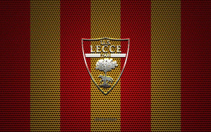 Download Wallpaper US Lecce Logo, Italian Football Club, Metal Emblem, Yellow Red Metal Mesh Background, US Lecce, Serie A, Lecce, Italy, Football For Desktop Free. Picture For Desktop Free