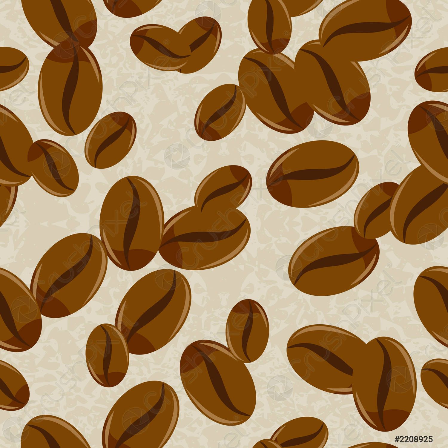 Seamless pattern wallpaper, coffee beans design, vector background Seamless texture