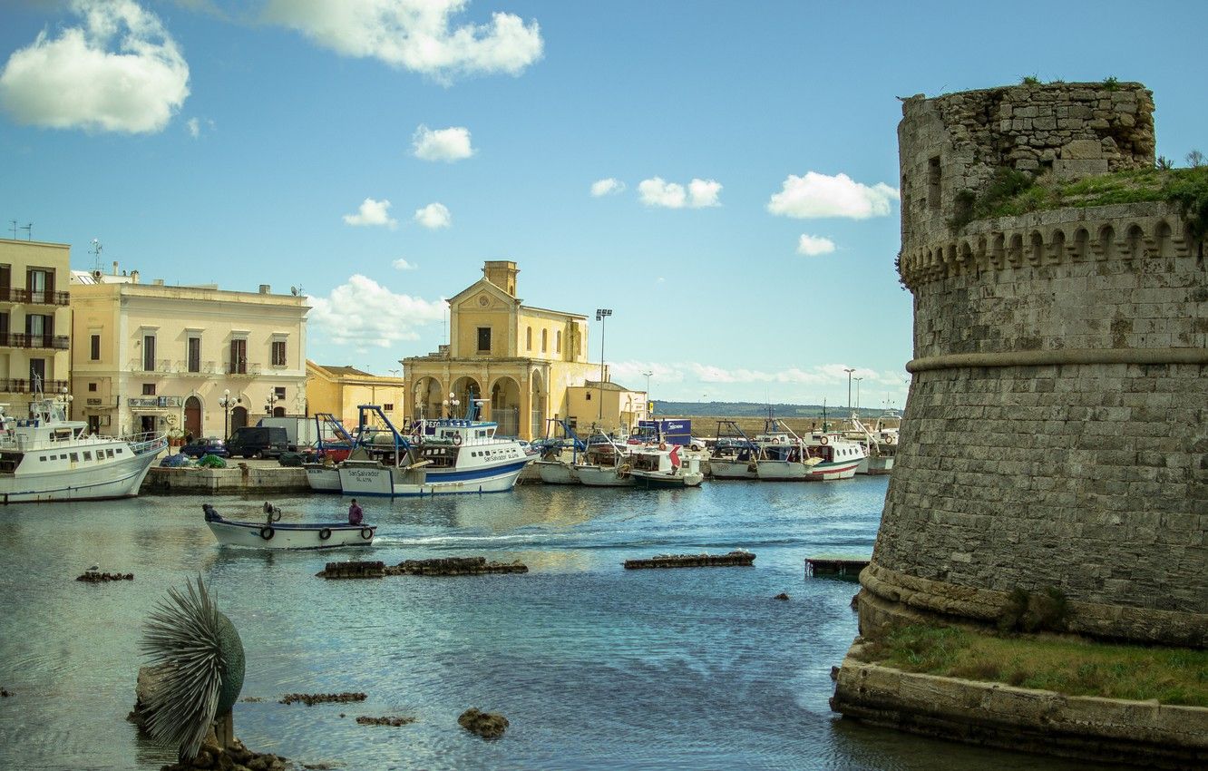 Wallpaper Yachts, Promenade, Italy, Italy, Italia, Apulia, Lecce, Gallipoli, Gallipoli image for desktop, section город