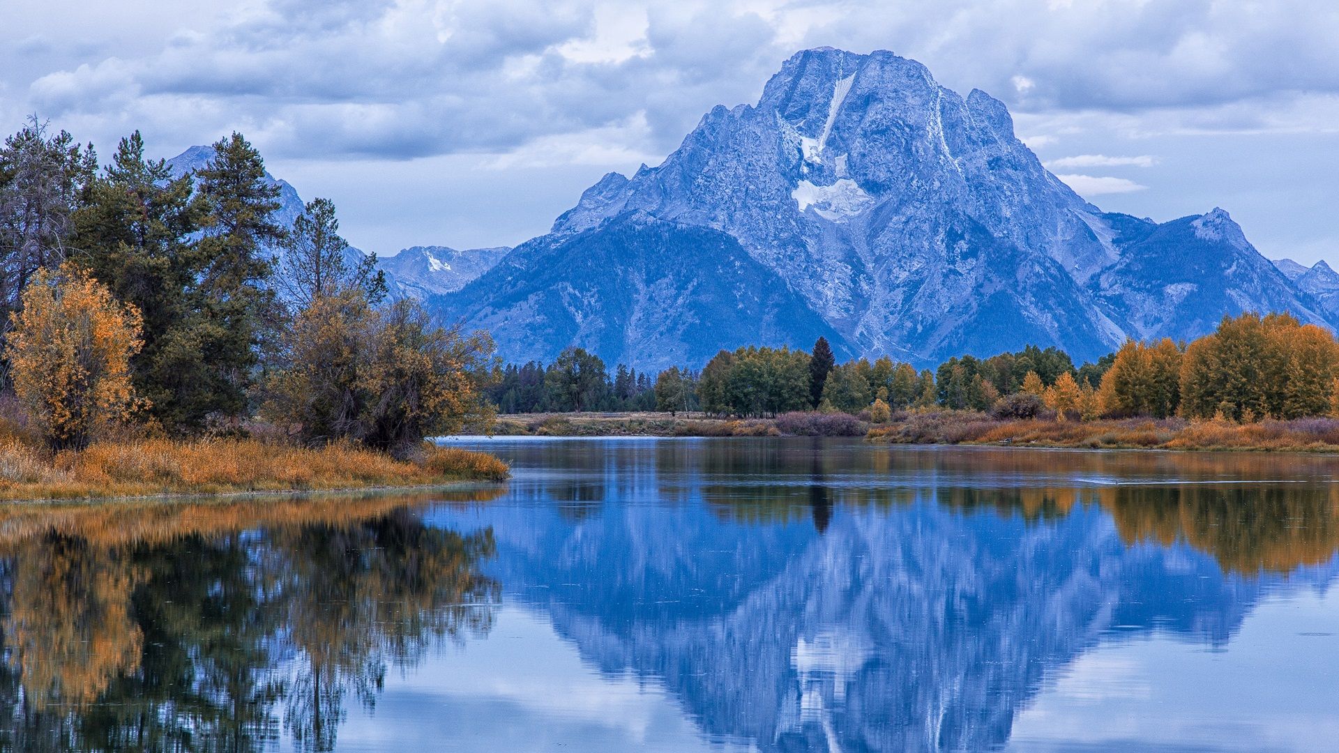 Wallpaper USA, Grand Teton National Park, Wyoming, autumn, river, morning, sky, clouds 1920x1200 HD Picture, Image