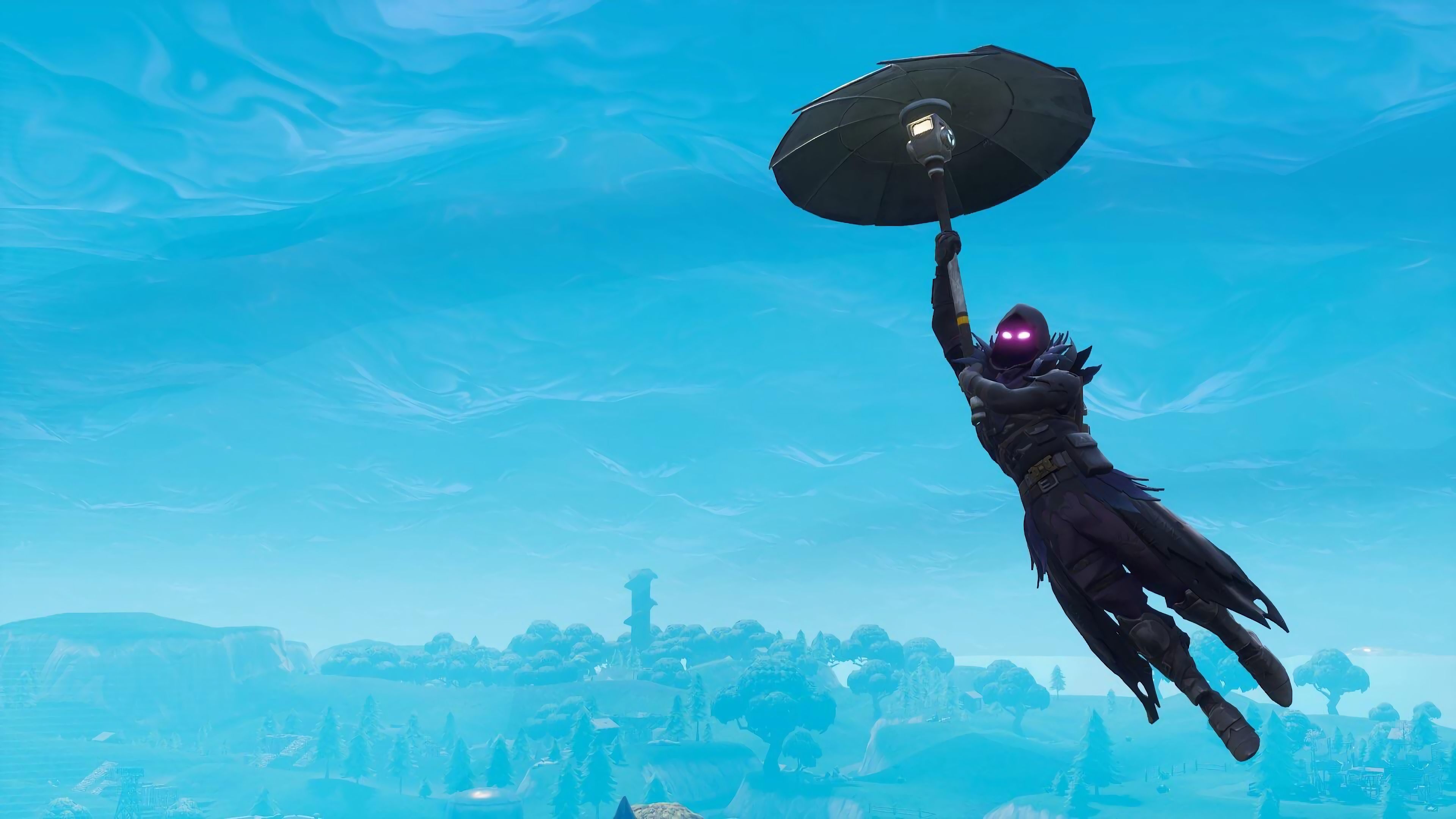 Raven Umbrella Glider Fortnite Battle Royale 4K