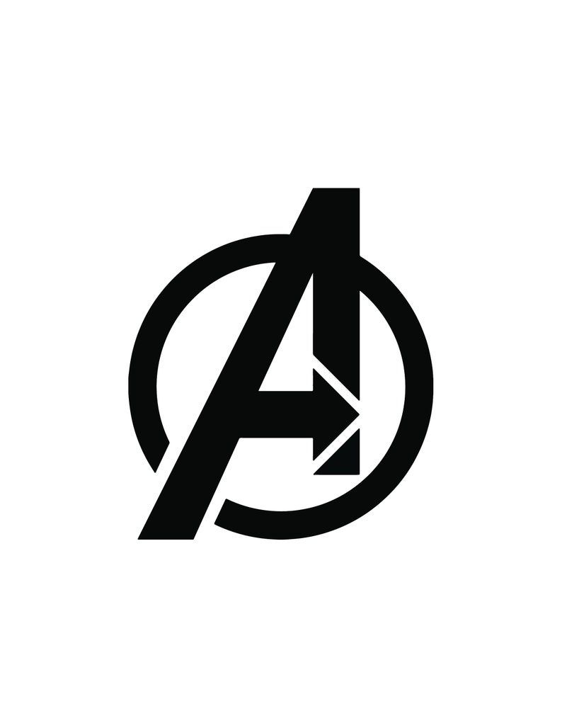 Marvel Comics Avengers Logo 1 Inch 7 Inch Vinyl. PNGio