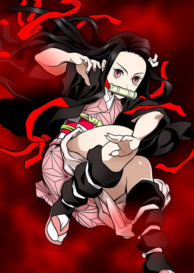 Demon Slayer Kimetsu No Yaiba Nezuko Kamado Blood Demon Art Best Anime Posters Digital Art