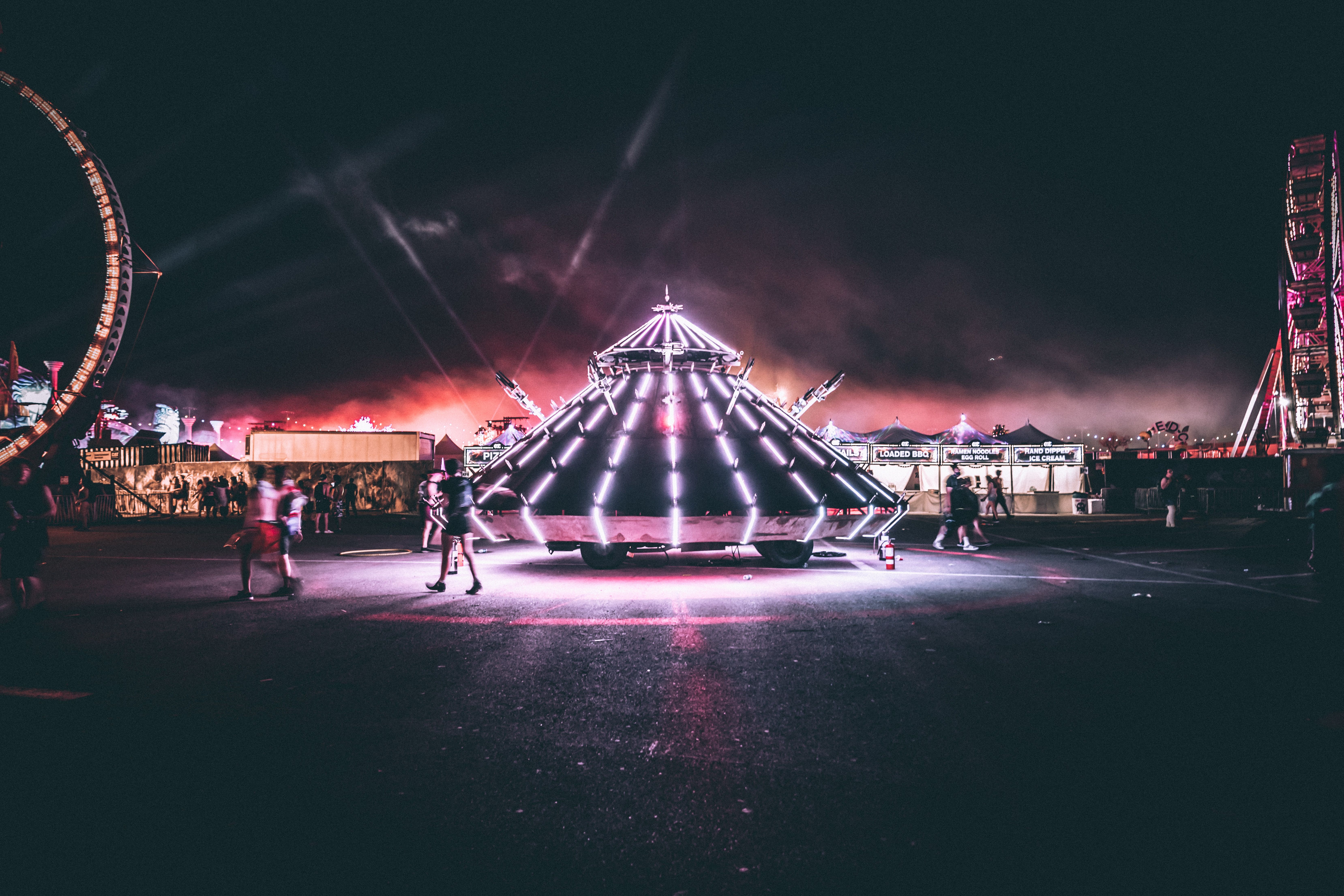 6630x4420 #Free image, #light, #wallpaper, #black background, #edc, #night, #festival, #black wallpaper, #people, #illuminated, #walking, #urban. Mocah HD Wallpaper