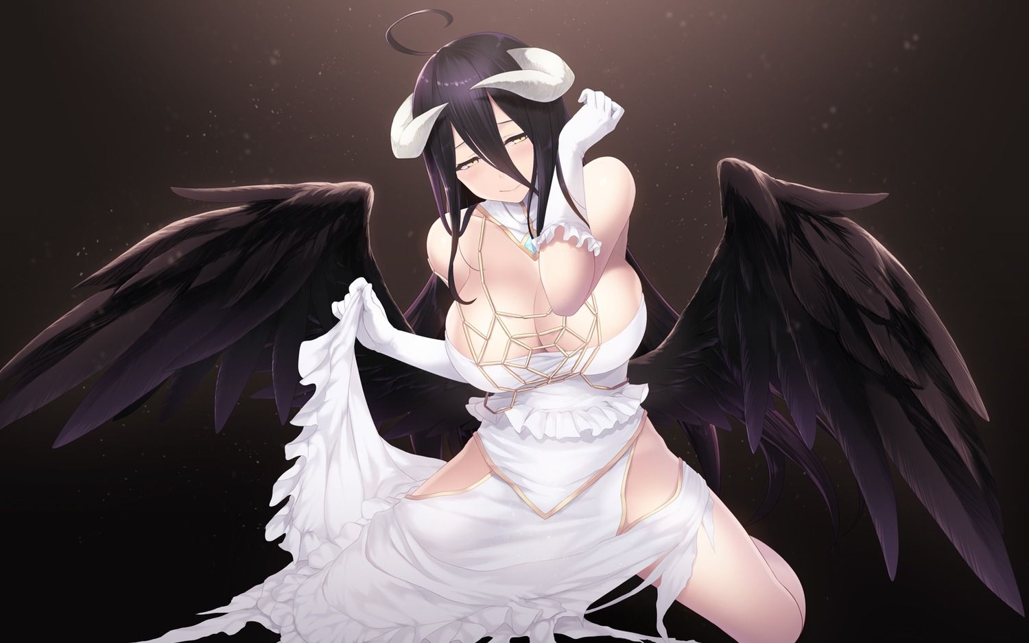 cait overlord albedo (overlord) dress horns wallpaper wings