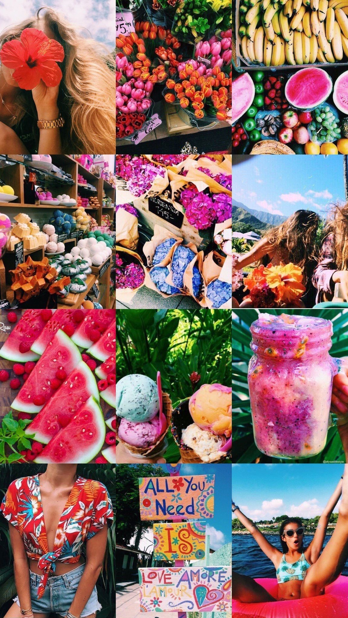 iPhone Wallpaper Summer Collage
