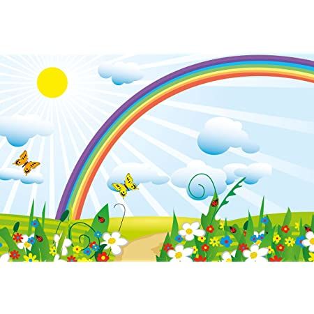 Buy Walls And Murals Bright Summer Landscape with Rainbow Peel and Stick Wallpaper in Different Sizes (24” x 36”) Online at Low Prices in India