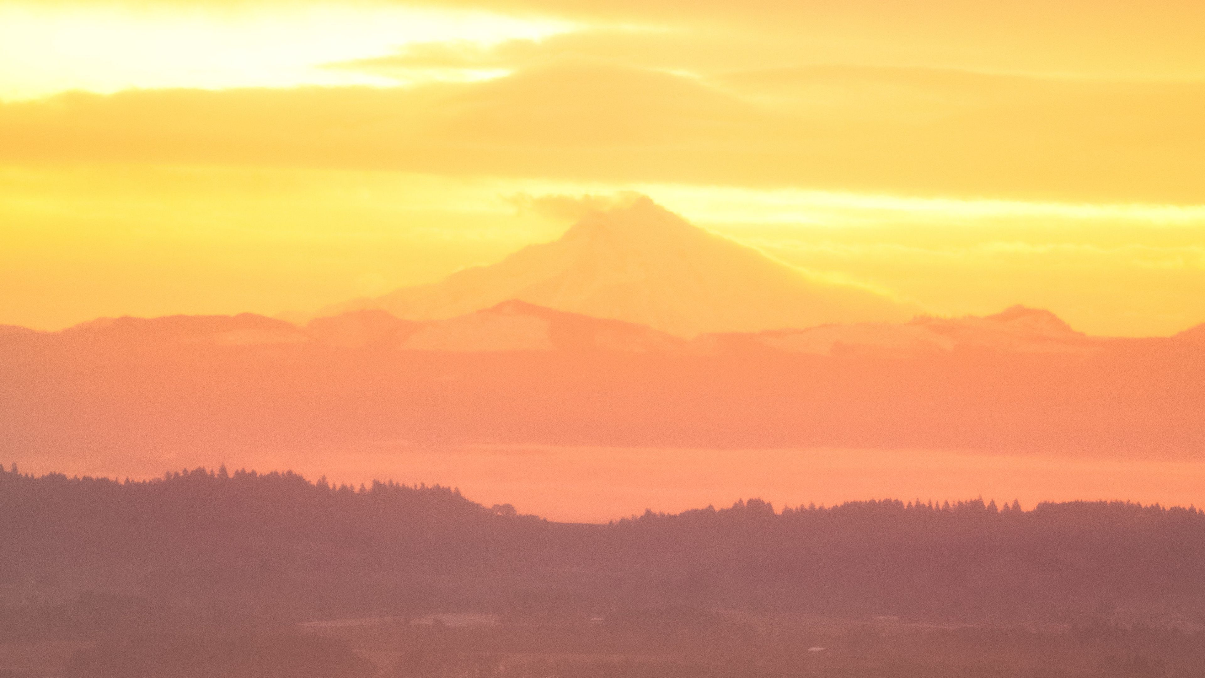 Download wallpaper 3840x2160 volcano, mountains, hilltop, sunset 4k uhd 16:9 HD background