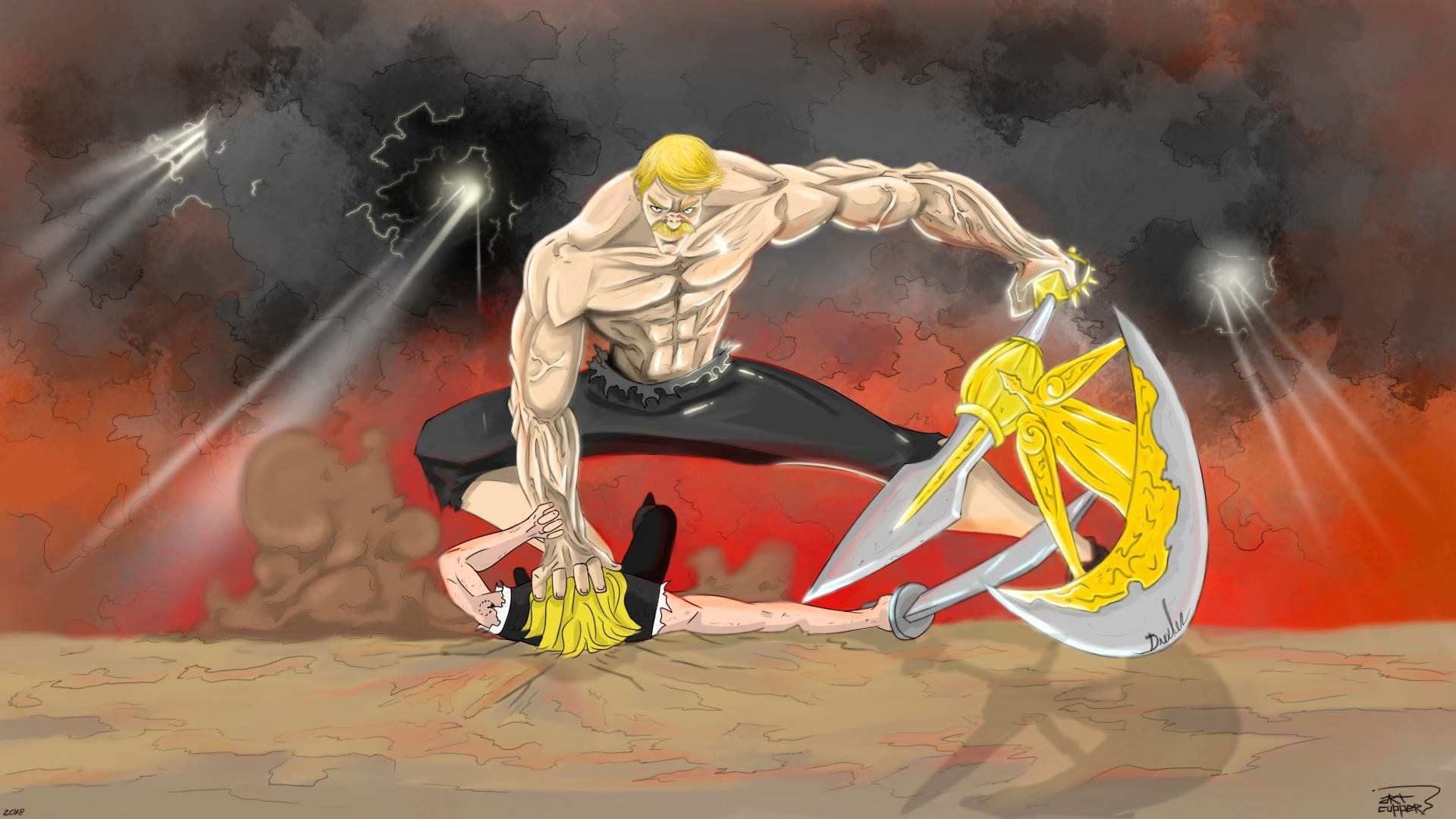 Escanor vs Meliodas HD Wallpaper