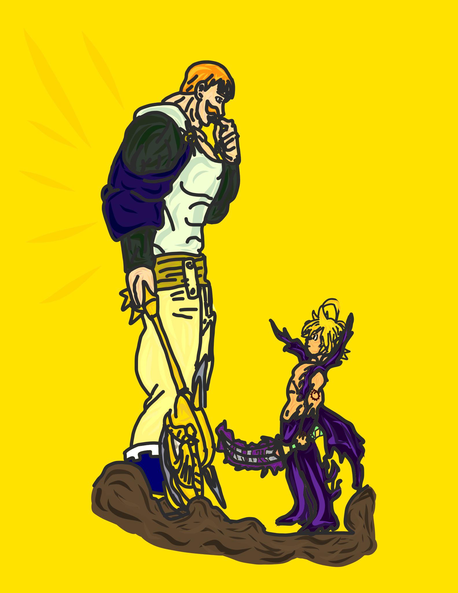 Meliodas vs Escanor wallpaper: NanatsunoTaizai