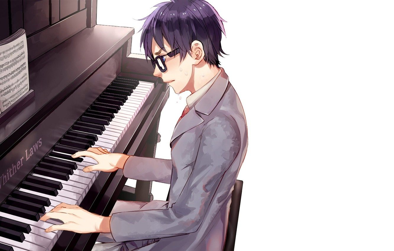 Wallpaper anime, art, guy, piano, Shigatsu wa Kimi no Uso, Your April lie image for desktop, section прочее