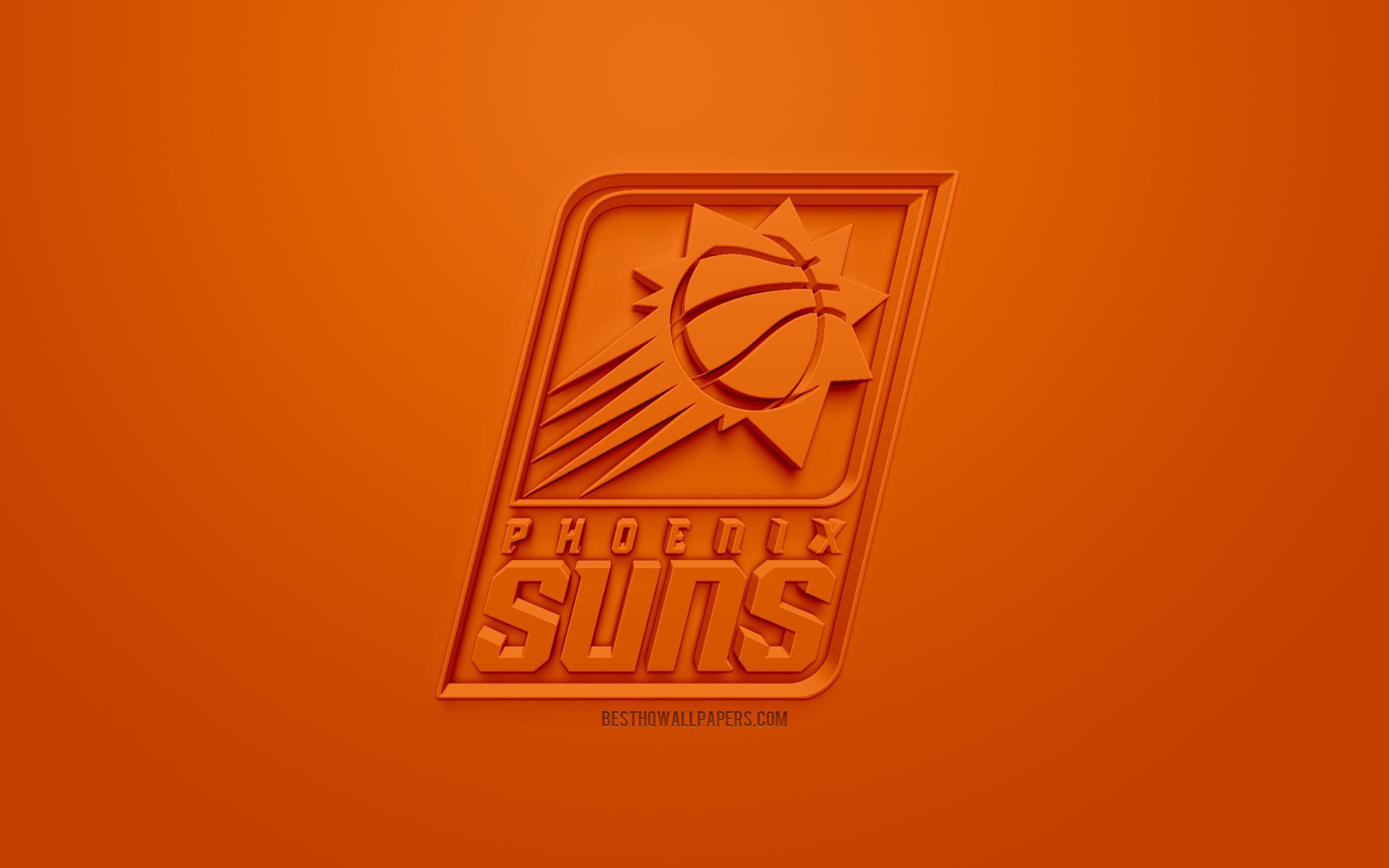 Phoenix Suns, Creative 3D Logo, Orange Background
