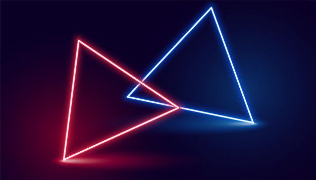 Download Two Neon Triangle In Red And Blue Colors for free