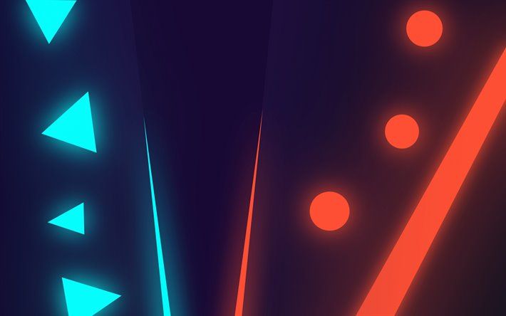Download wallpaper neon abstract background, neon geometric signs, blue neon triangles, neon light for desktop free. Picture for desktop free