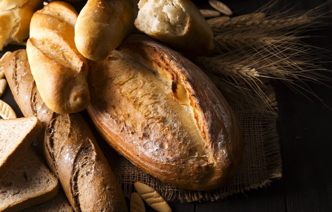 Wallpaper spikelets, bread, baguette, cuts image for desktop, section еда