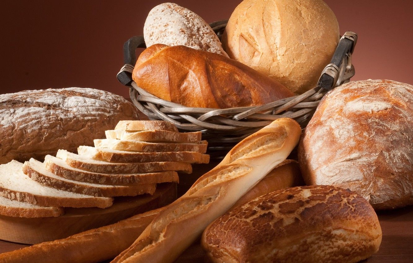 Wallpaper bread, baguette, cuts image for desktop, section еда