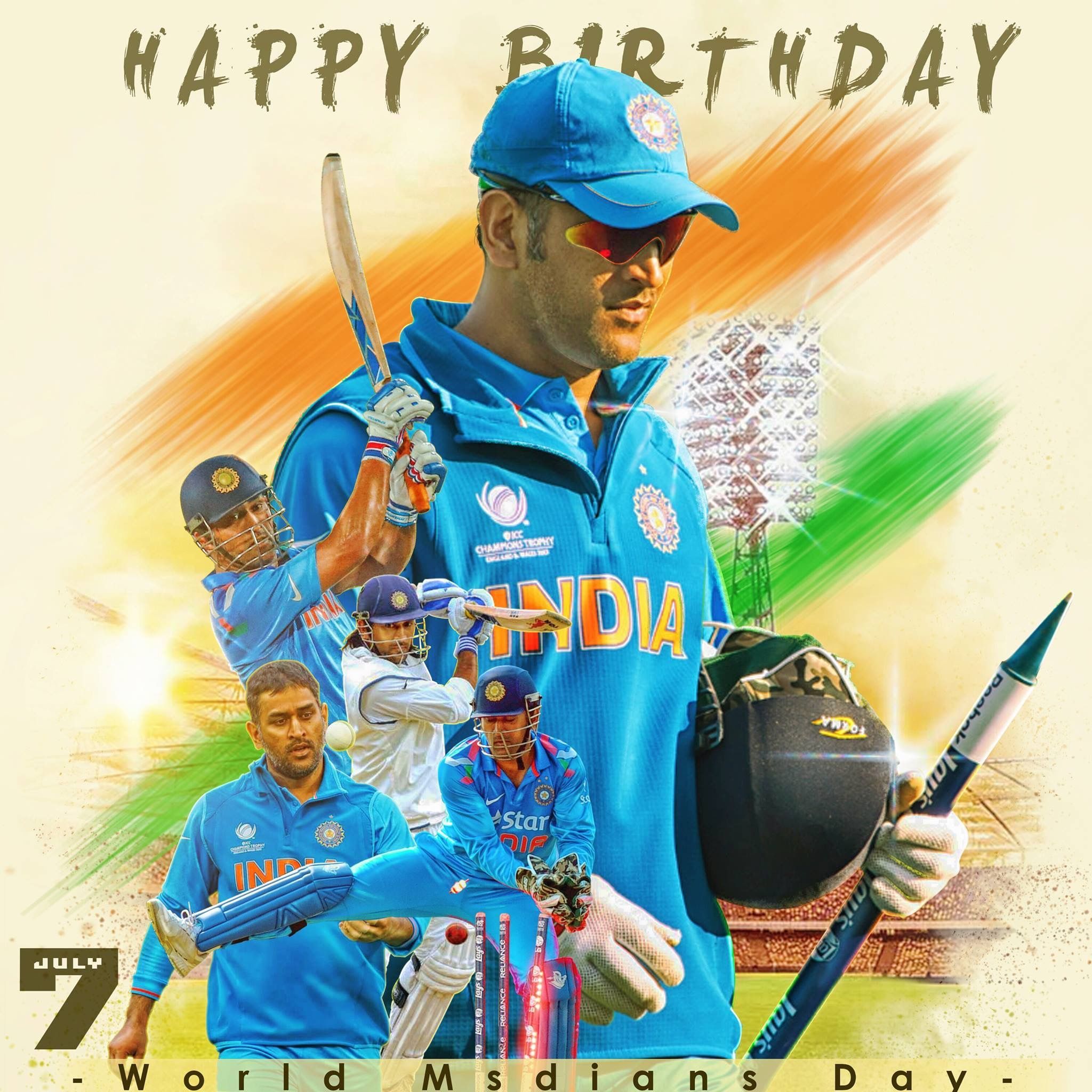 Happy Birthday MS Dhoni Wallpapers - Wallpaper Cave