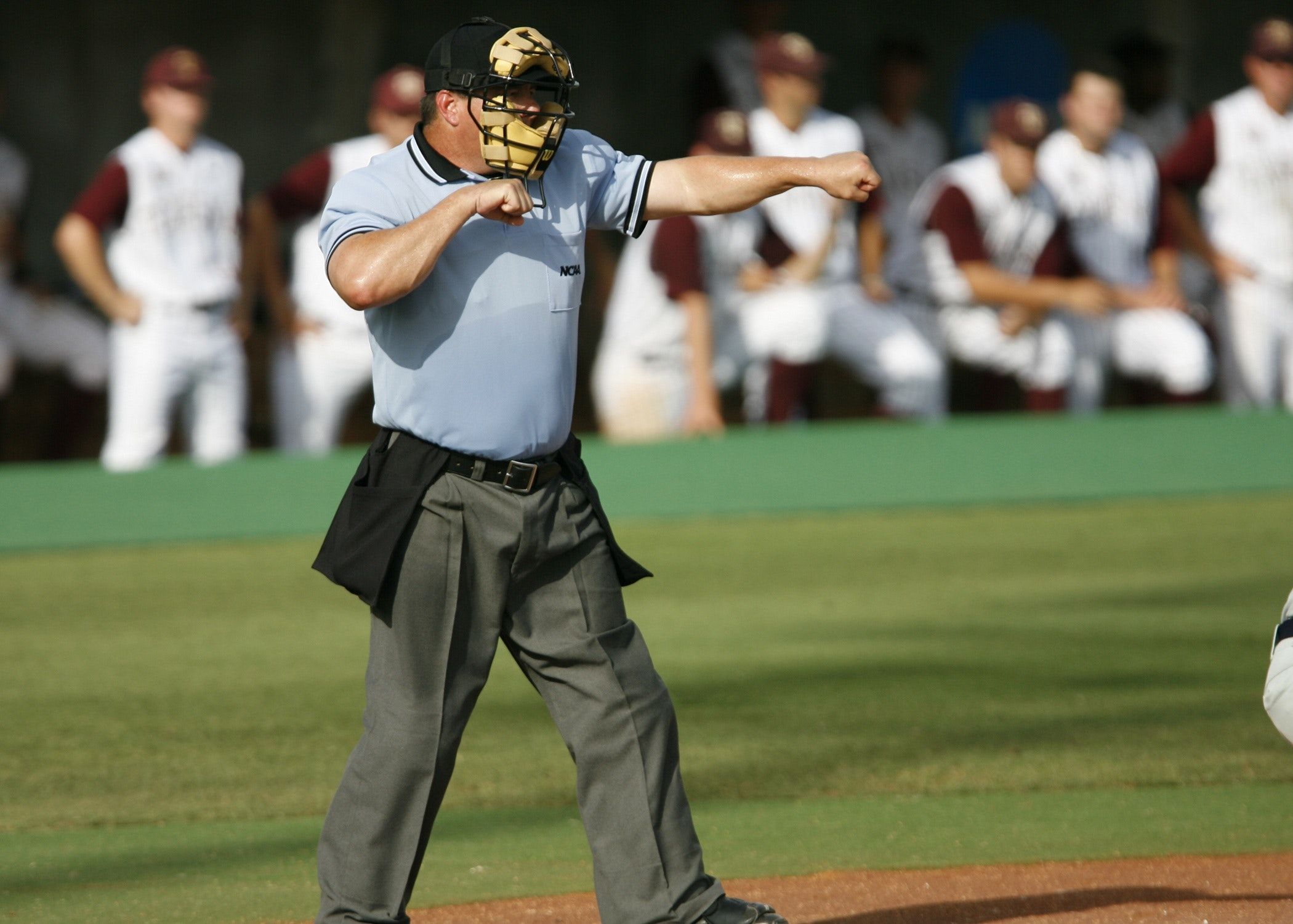 Tilt Shift Photography of a Baseball Referee · Free