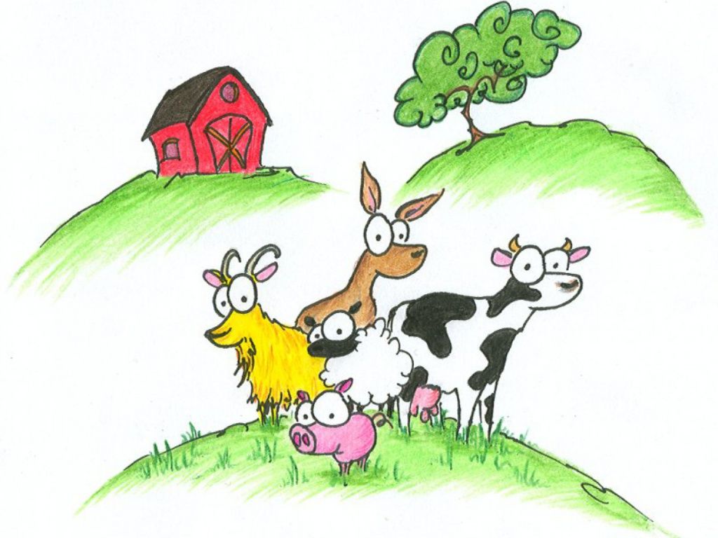 Funny Farm Animals desktop PC and Mac wallpaper