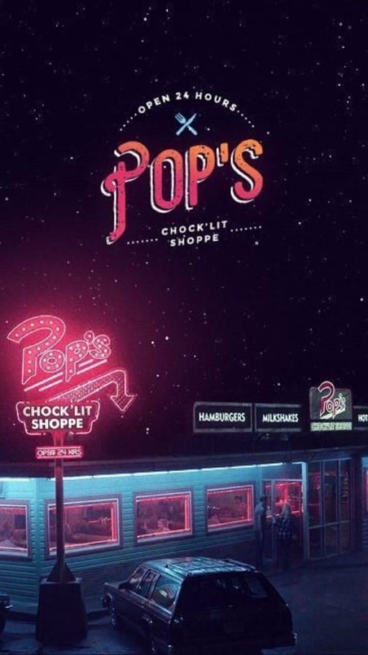 Download The Core Four of Riverdale posing in the iconic diner, Pop's  Chock'lit Shoppe