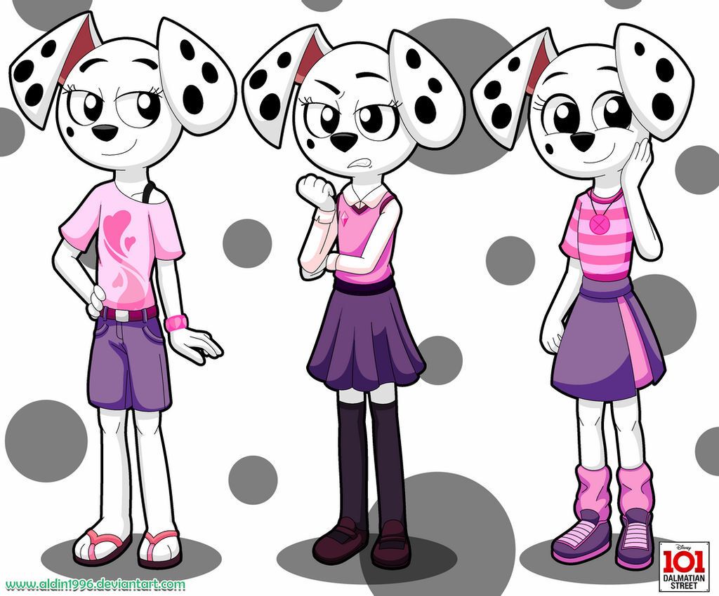 safe, artist:aldin1996, canine, dalmatian, dog, mammal, anthro, 101 dalmatian street, 101 dalmatians, disney, dallas (101 dalmatian street), dejavu (101 dalmatian street), destiny (101 dalmatian street), female, females only, trio, trio