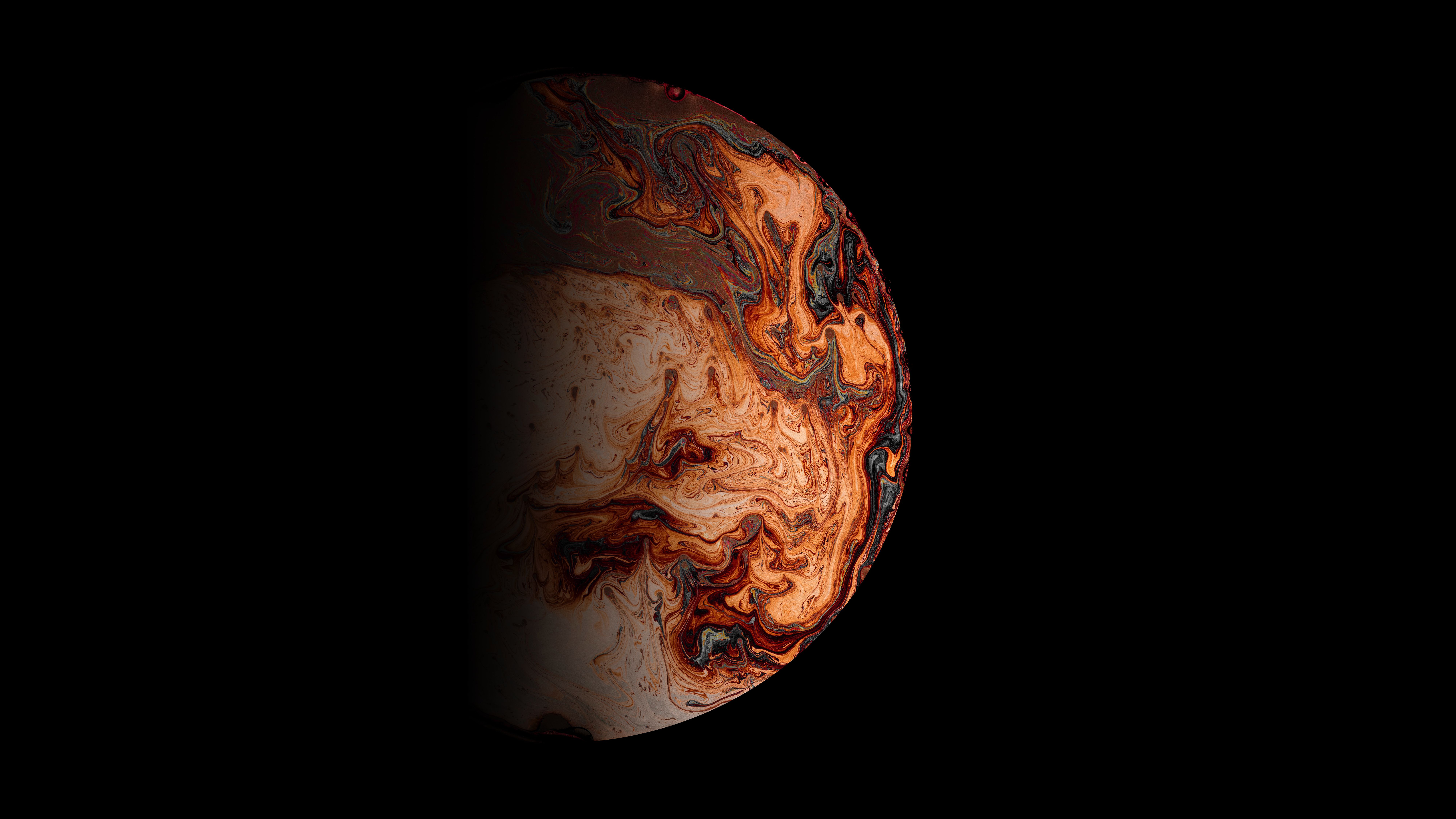 Planet Wallpaper 4K, Astronomy, Outer space, Brown, Black background, Space