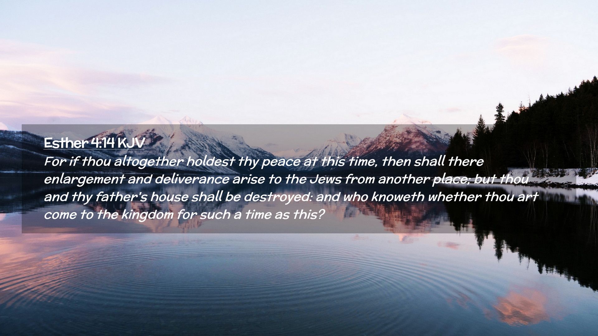 Esther 4:14 KJV Desktop Wallpaper if thou altogether holdest thy peace