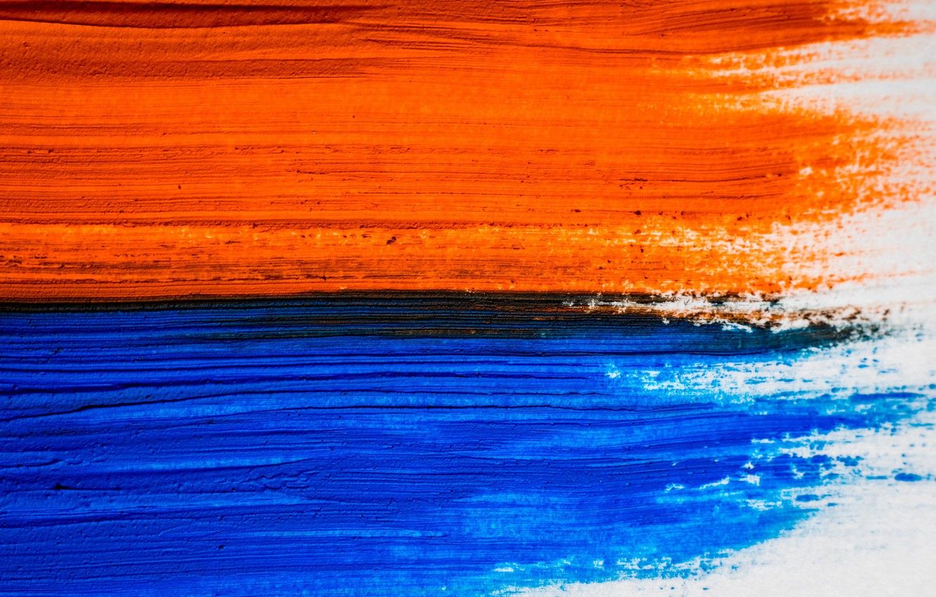 Wallpaper Orange, Blue, Oil Paint image for desktop, section разное