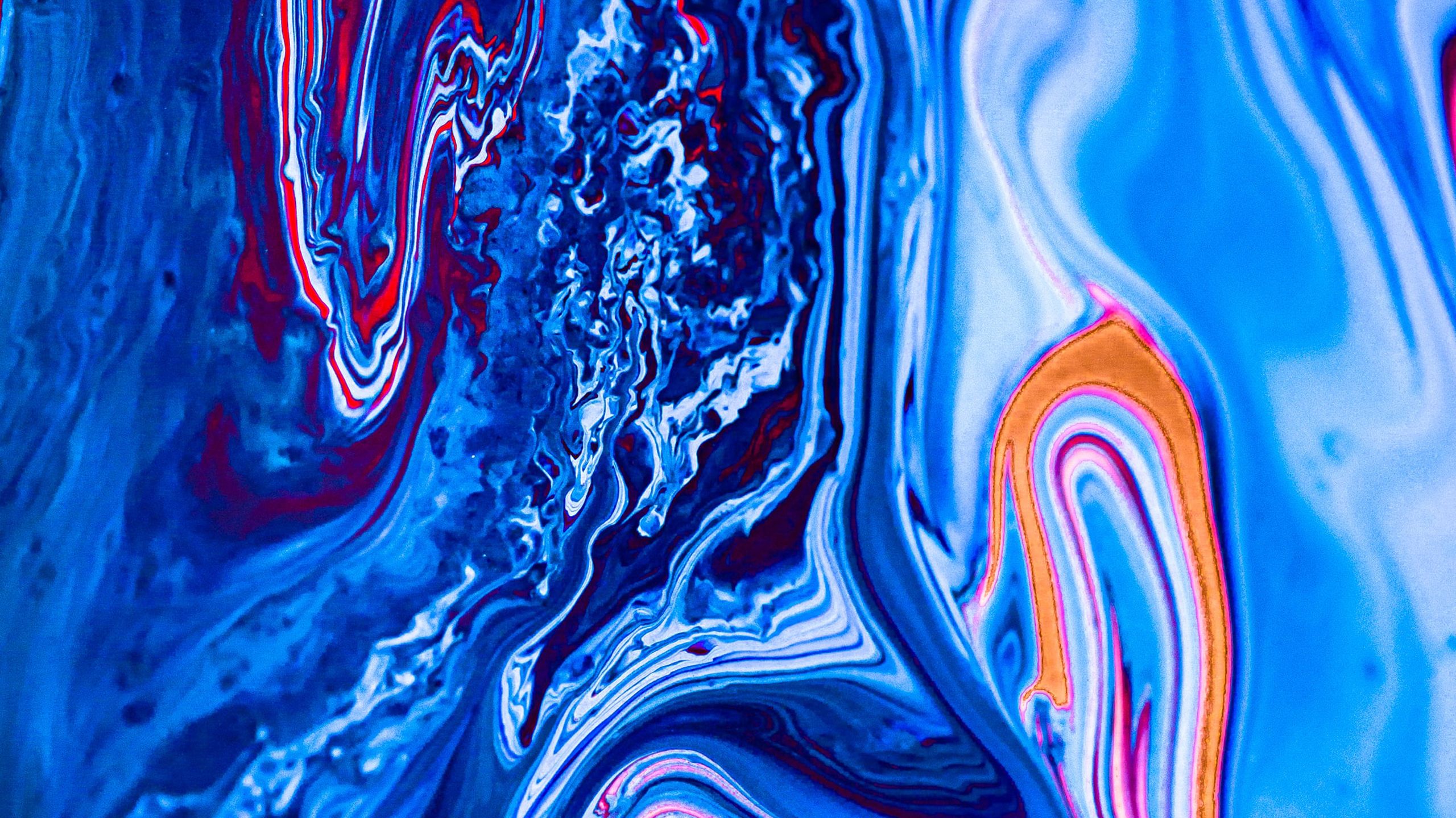 Blue Paint Liquid Fluid Art Stains HD Abstract Wallpaper