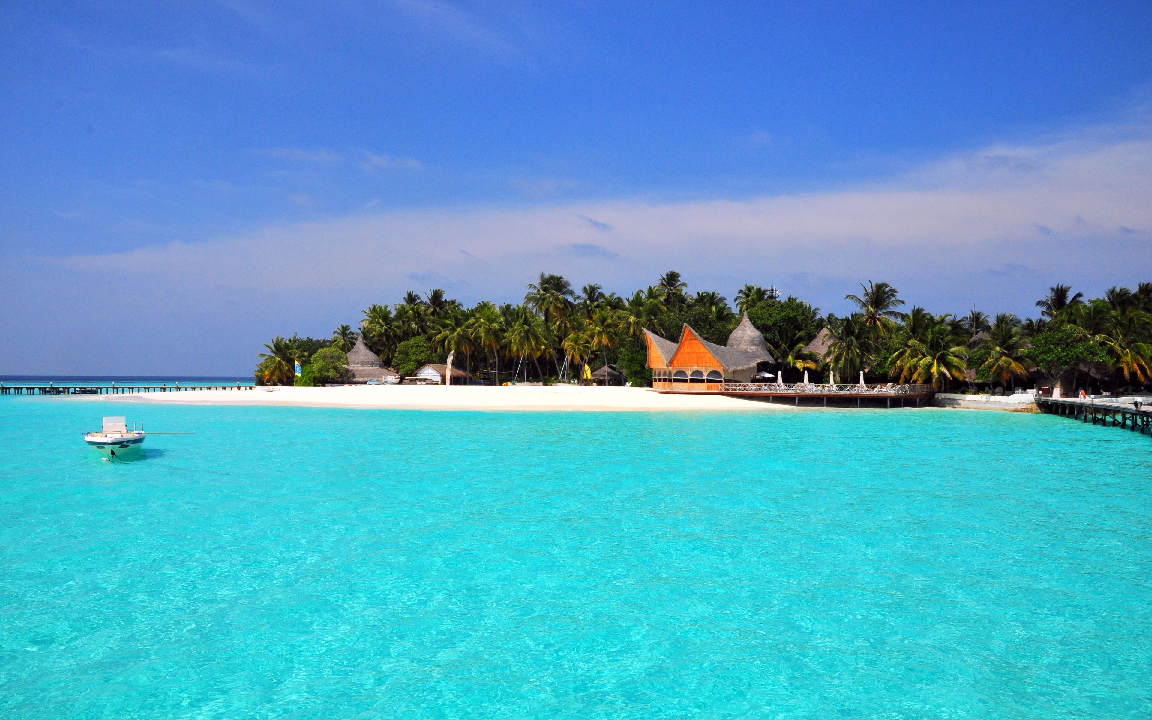 Download wallpaper 3840x2400 maldives, tropical, beach, island 4k ultra HD 16:10 HD background