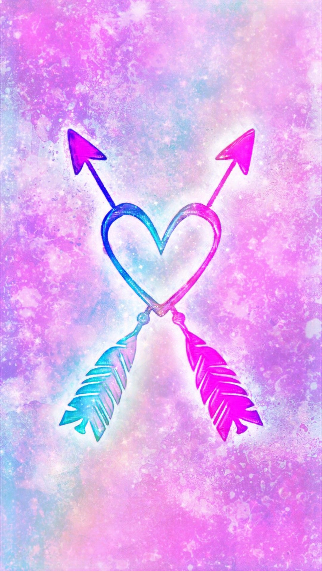 Arrow Heart Galaxy, made by me #arrows #hearts #love #pastel #background #glitter. Galaxy wallpaper iphone, Galaxy wallpaper, Galaxy wallpaper iphone background