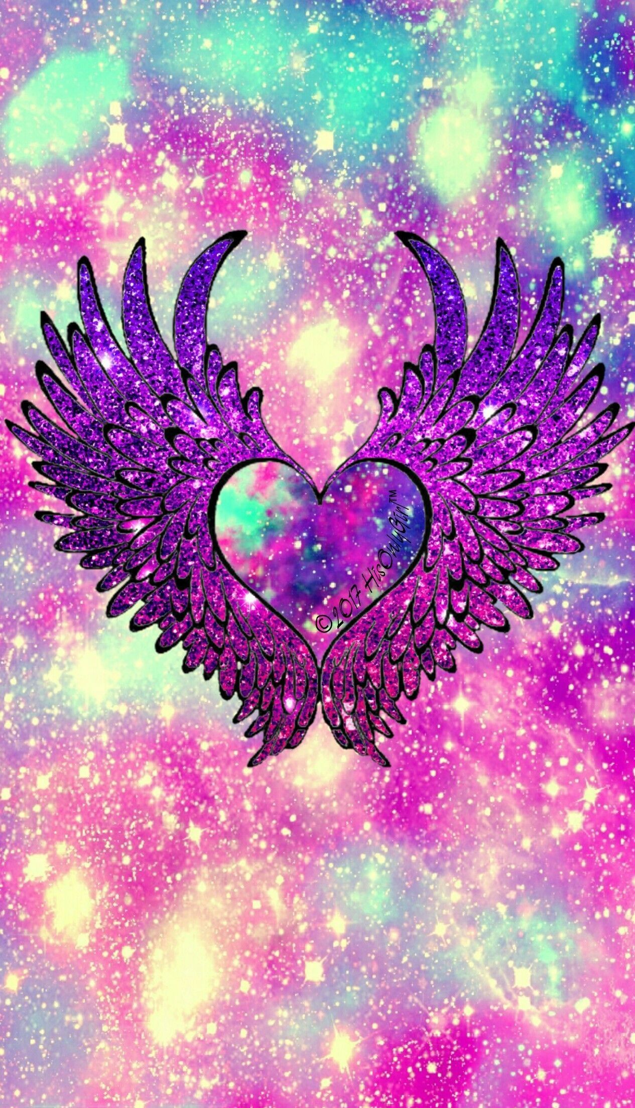 Angel Heart Wings Galaxy Wallpaper I Created For The Heart Background