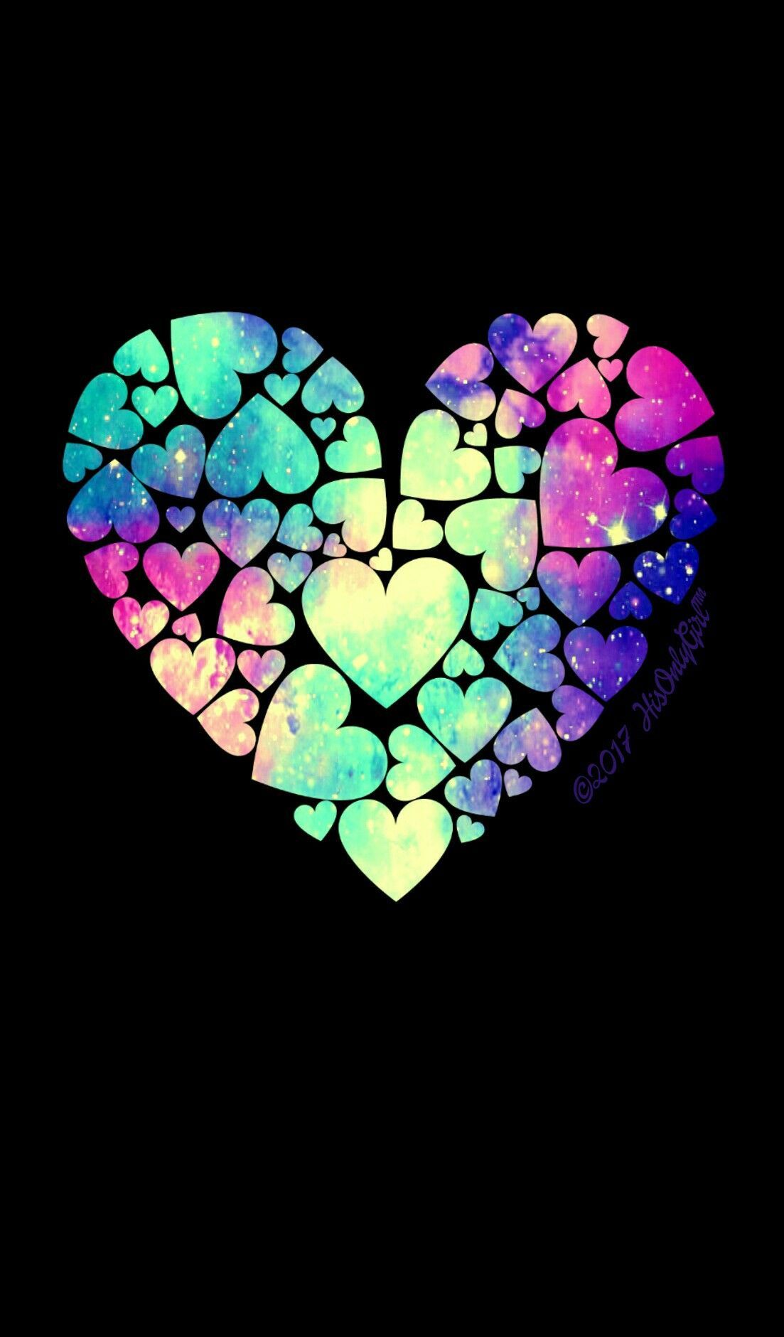 Galaxy hearts wallpaper I created for the app CocoPPa!. Heart wallpaper, Colorful heart, Wallpaper