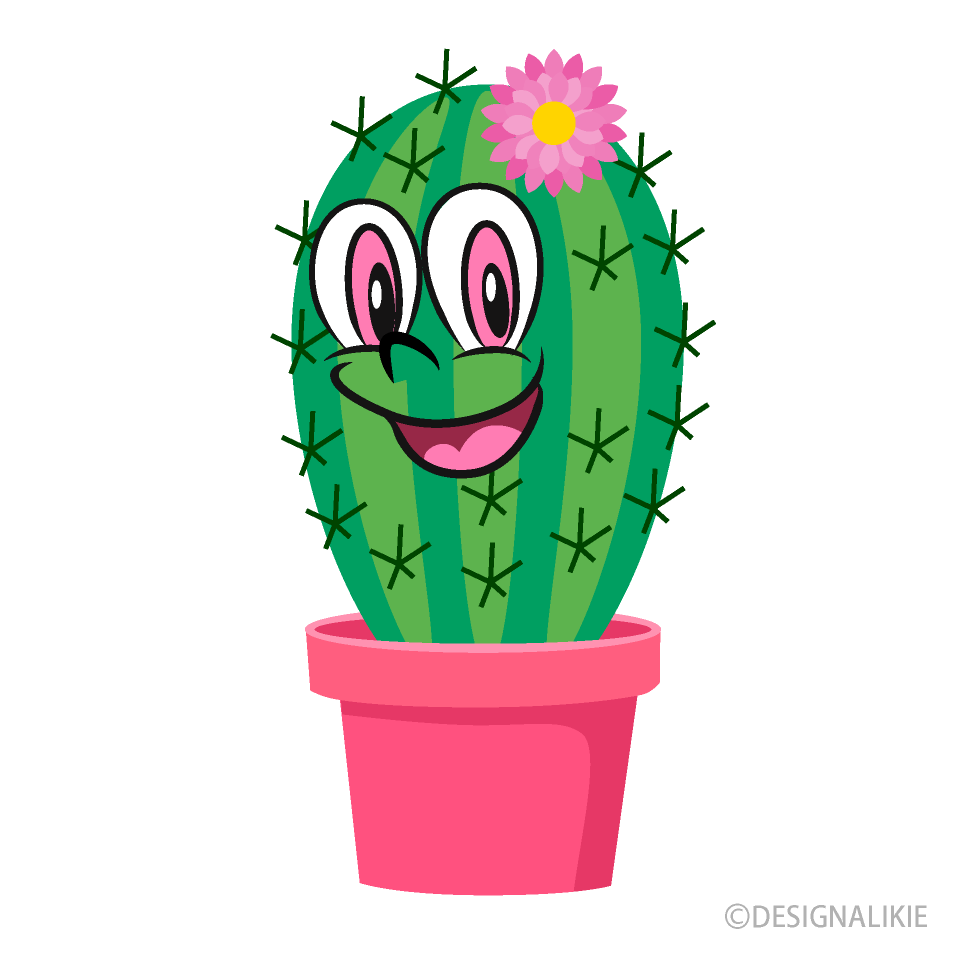 Cute Cactus Cartoon Free PNG Image ｜ Illustoon.