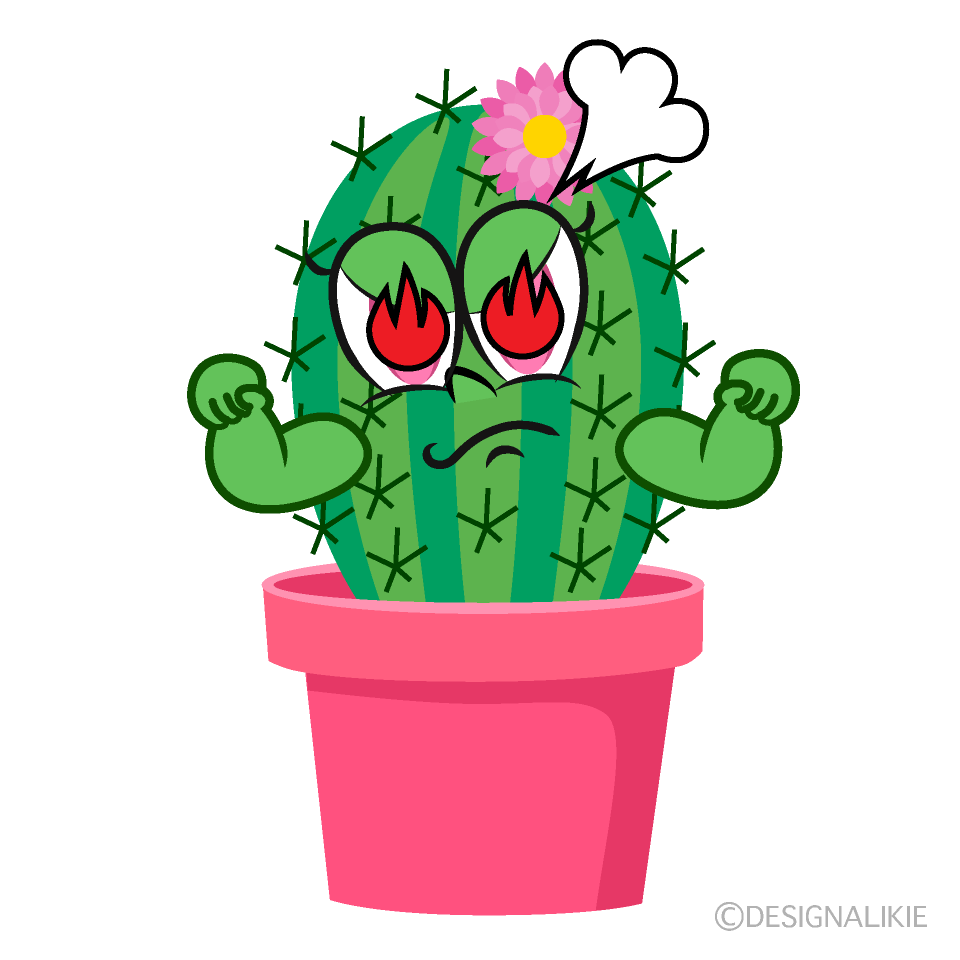Free Enthusiasm Girl Cactus Cartoon Image｜Charatoon