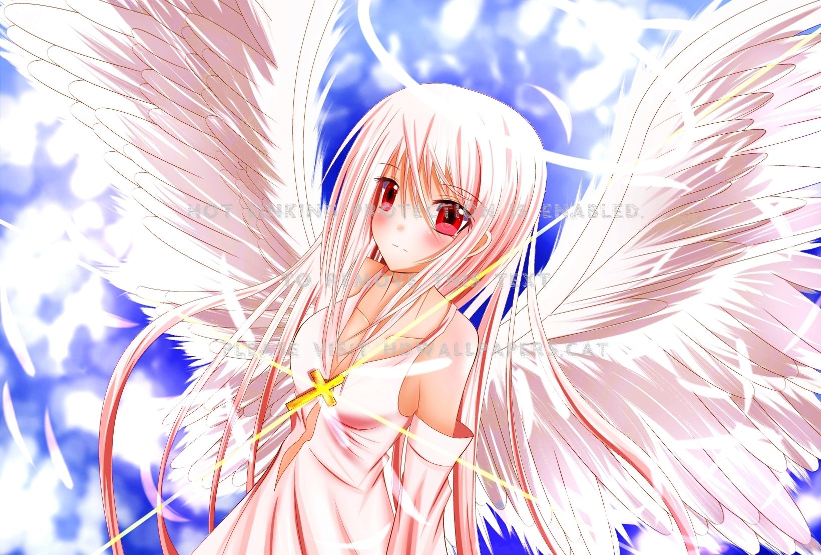 Angel Girl Wings Cute Cross Anime Angel Girl Cute
