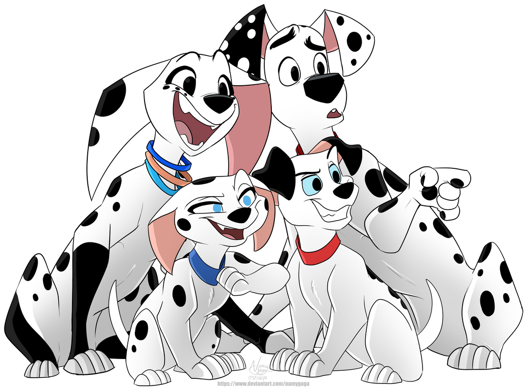 Dylan Dolly Lucky Cadpig Dalmatians dalmatians cartoon, Disney art, Dalmatian