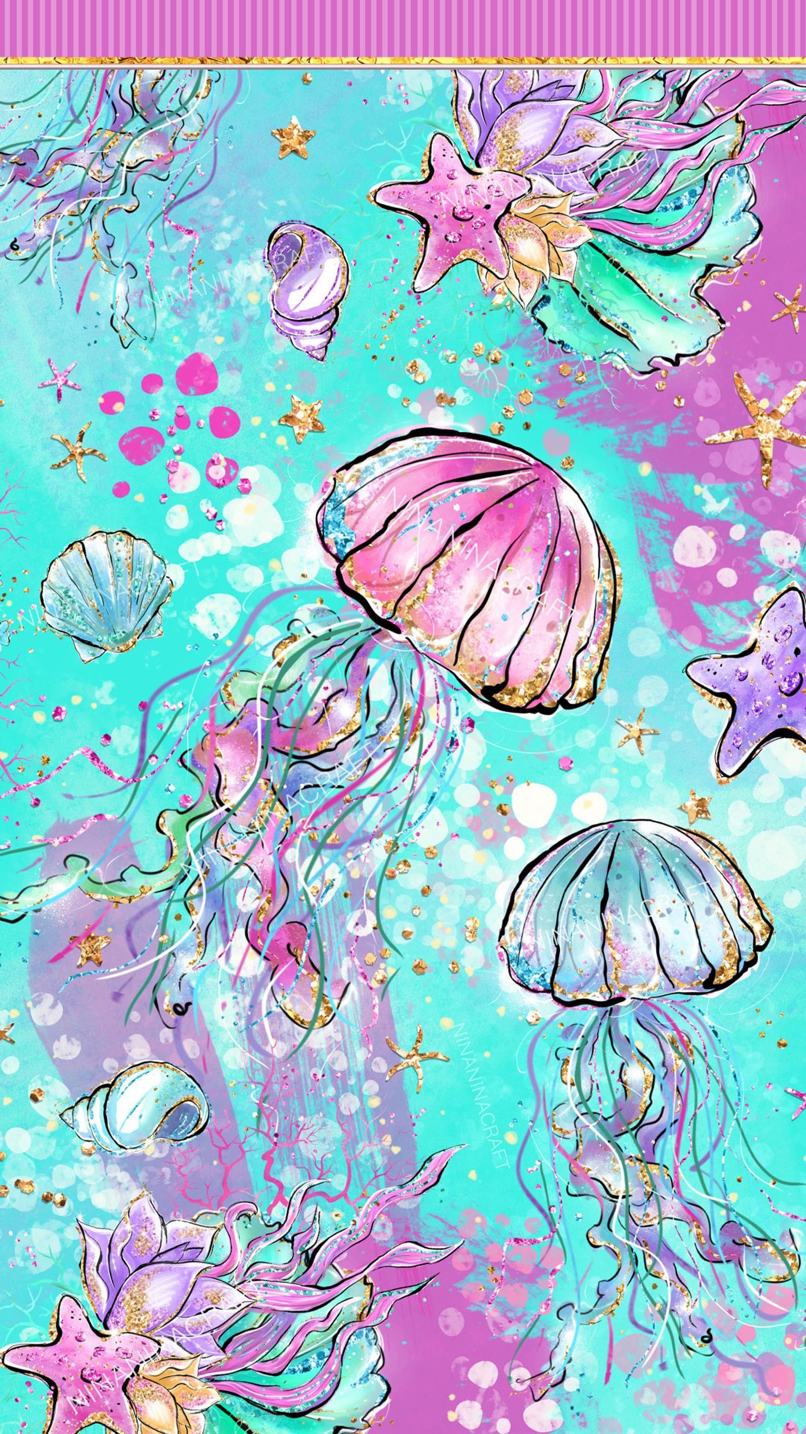Mermaid Digital Papers Colorful Sea Seamless Patterns. Etsy. Mermaid wallpaper background, Mermaid wallpaper, Cute wallpaper