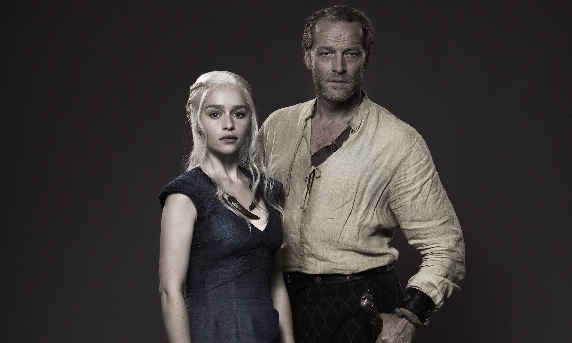 Daenerys Targaryen Emilia Clarke Game Of Thrones Iain Glen Jorah Mormont Wallpaper:2000x1200