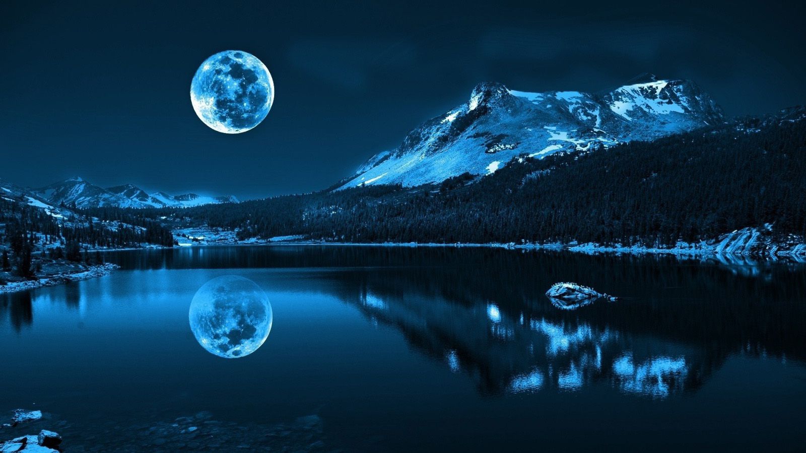 Wallpaper, 1600x900 px, full moon, Moon, night, wallpaper 1600x900