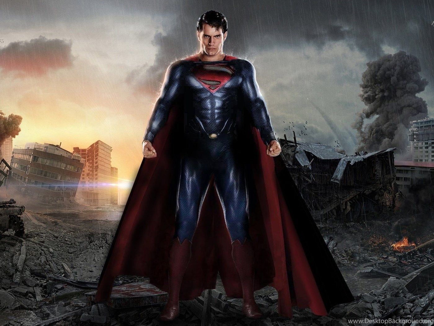Man Of Steel Superman In The Rain 1920x1080 Movie Wallpaper. Desktop Background
