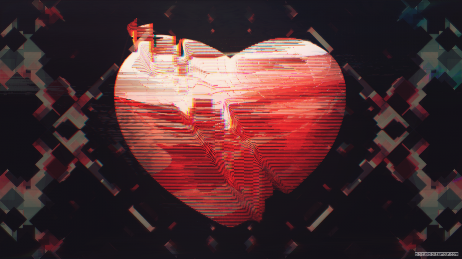 abstract, heart, red, glitch art, light, color, shape, stage, darkness, computer wallpaper, organ, special effects, album cover. Mocah HD Wallpaper