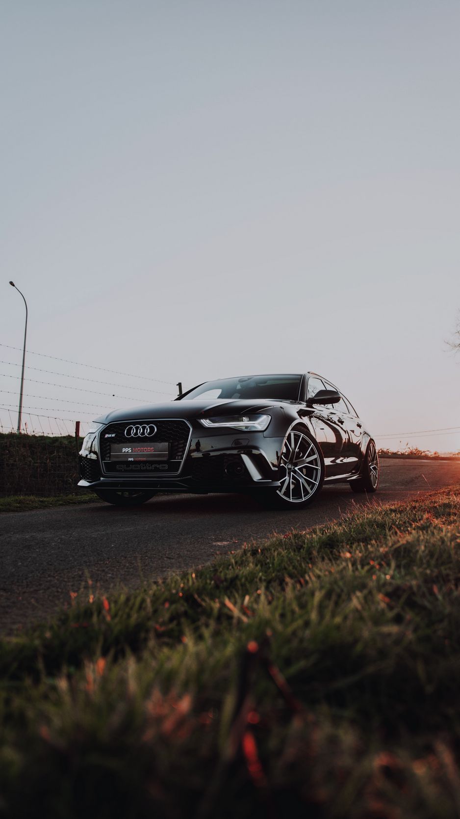 Download Wallpaper 938x1668 Audi Rs6, Audi, Car, Black, Road Iphone 8 7 6s 6 For Parallax HD Background