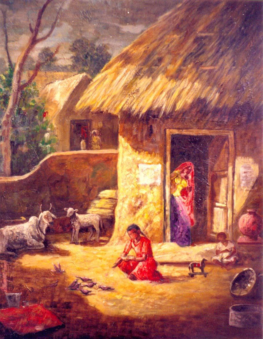 live wallpaper free download: Indian villages life paintings, picture cini clips