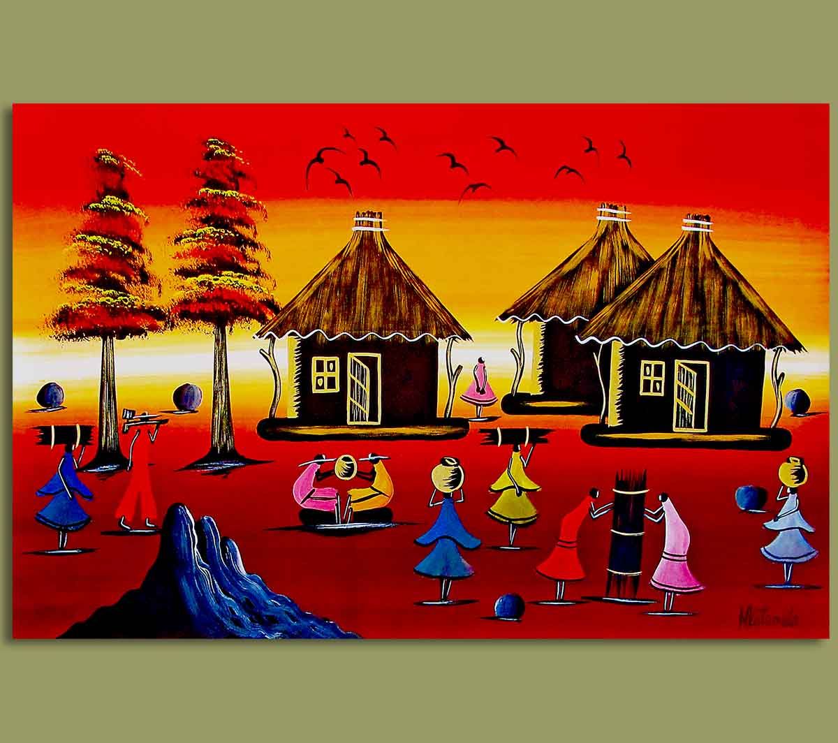 African Art, African Art Village Life