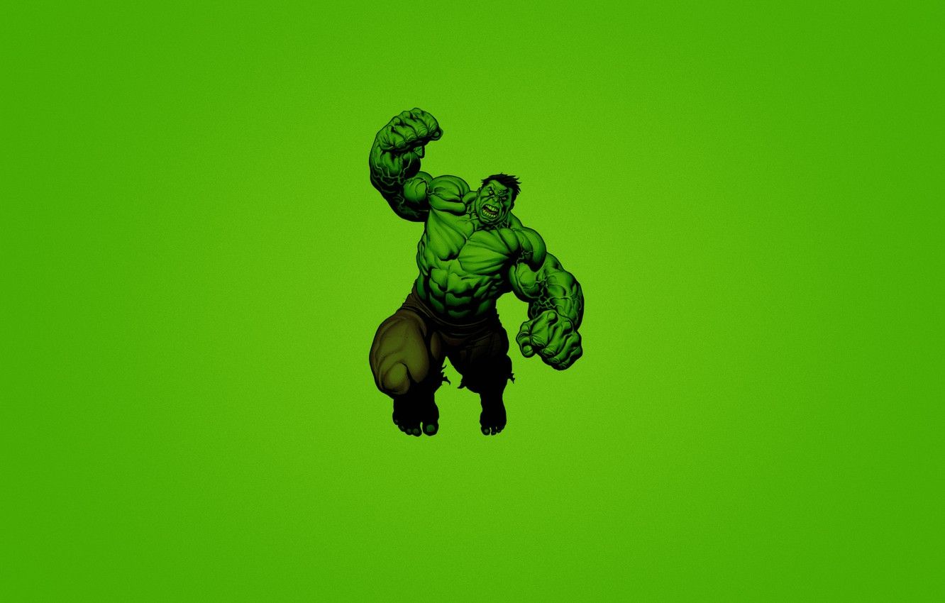 Wallpaper green, fiction, rage, Hulk, marvel, hulk image for desktop, section минимализм