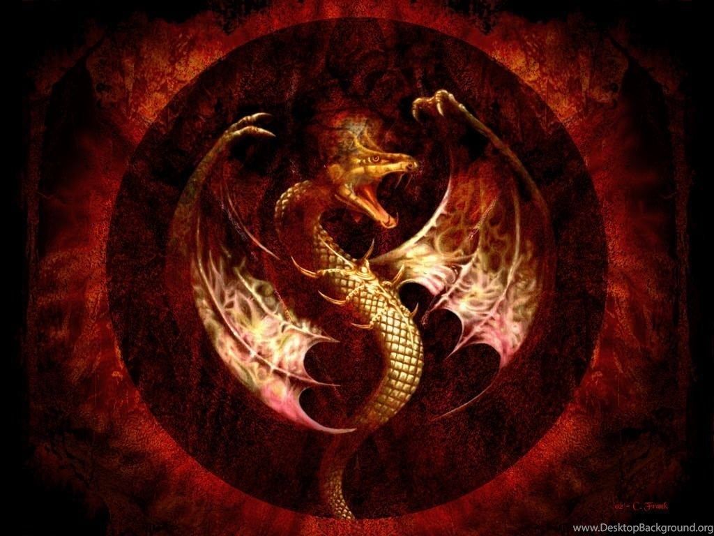 Red Circle Dragon Background Wallpaper Desktop Background