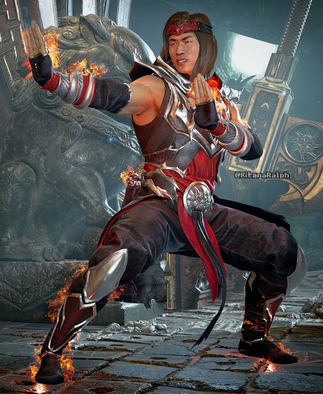 Download Fierce Liu Kang ready to strike in Mortal Kombat Wallpaper