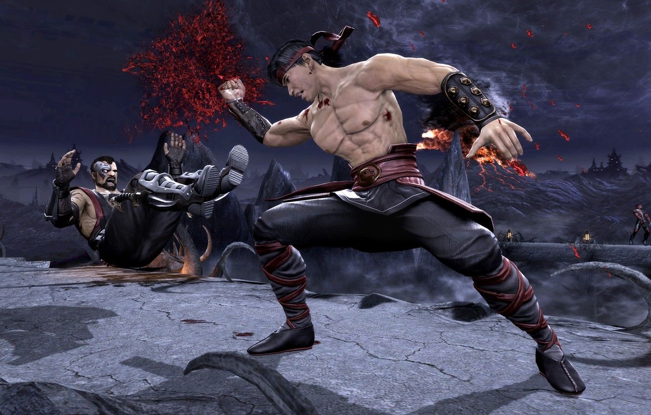 Wallpaper blow, Mortal Kombat, Liu Kang, got, Komplete Edition, Kano image for desktop, section игры