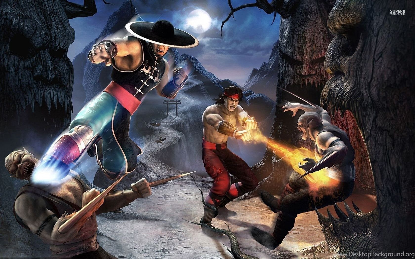Kung Lao And Liu Kang In Mortal Kombat: Shaolin Monks Wallpaper. Desktop Background